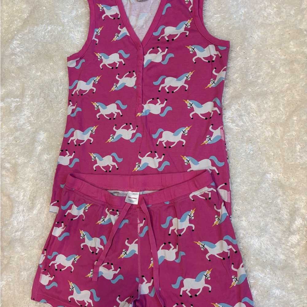 Hanna Andersson Unicorn Print Pajamas - Pink and White
